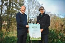 Councillor Nigel Yates and Julian Woolford, CEO of Staffordshire Wildlife Trust, launch the Plan for Nature at Cecilly Brook