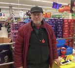 Councillor Bill Cawley volunteering as a poppy appeal collector earlier this week at Morrisons in Leek